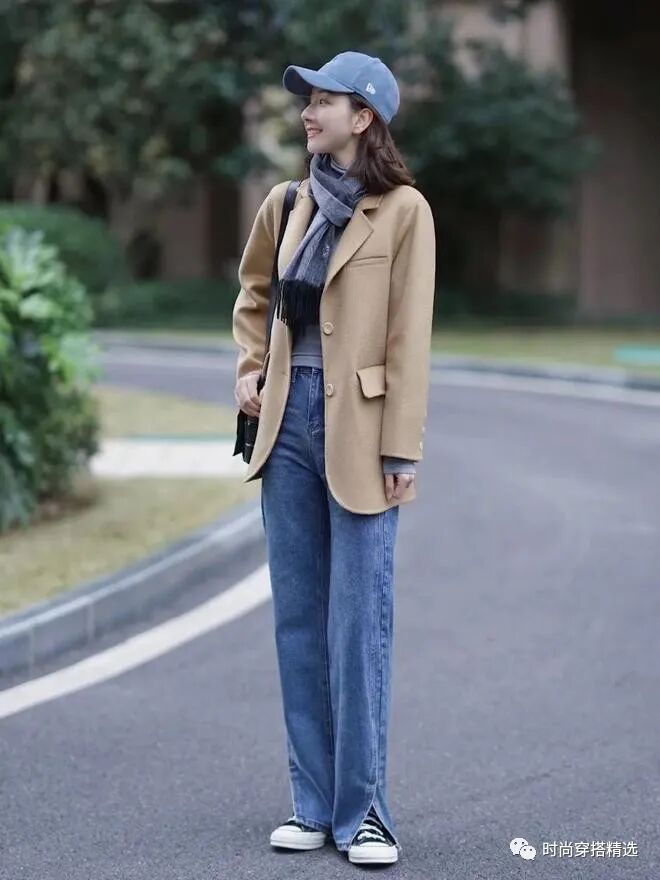 西装外套搭配牛仔裤好看吗 今秋女生这样穿 成熟又优雅!(4)